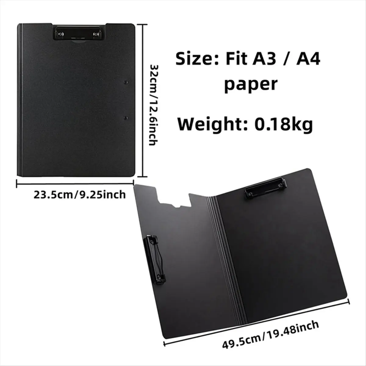 a65i-デュアルクリップクリップボードフォルダー、6パックa4折りたたみ式クリップボードフォルダー、学校用フリップライティングパッド