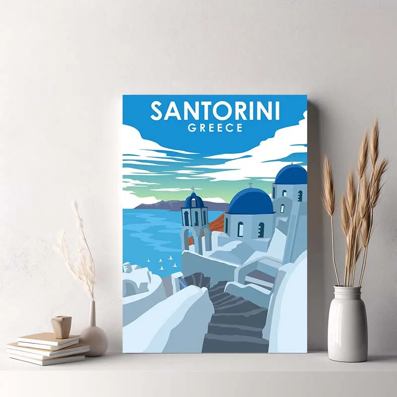 1pc frameless Canvas Painting Vintage City Travel Poster London New York Lisbon Venice Sydney Rome Italy Canvas Painting Nordic