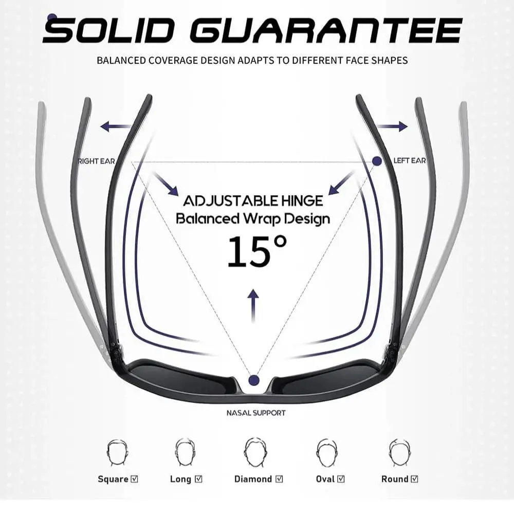 نظارات شمسية مستقطبة مربعة للرجال والنساء ، نظارات شمسية للصيد في الهواء الطلق ، ظلال مرآة مضادة للوهج ، UV400 ، الموضة #5