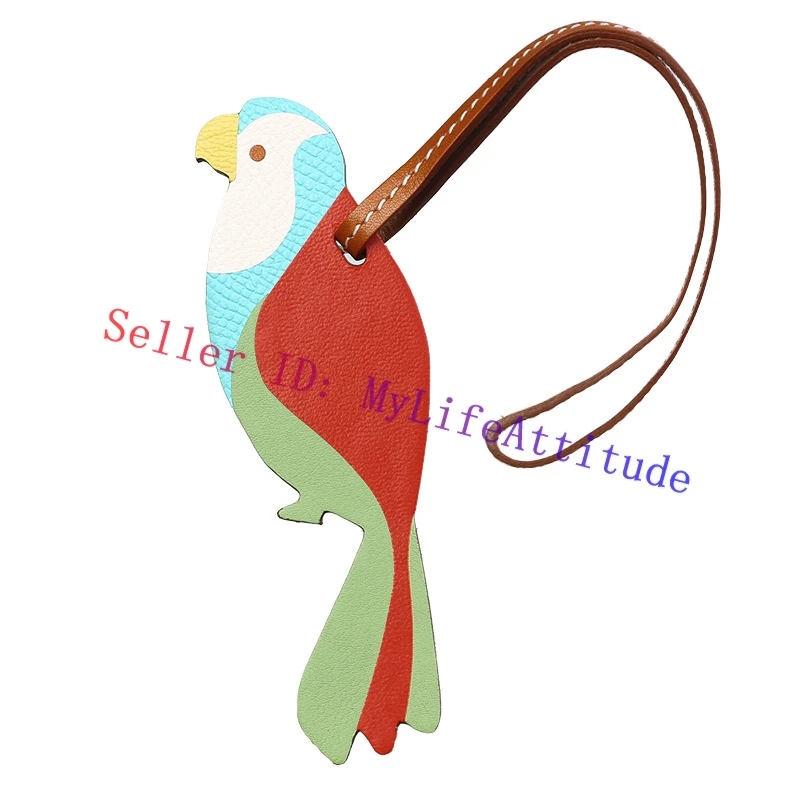 

Real Leather Lovely Parrot Pendant Bag Charm Hanging Decoration Ornament For Handbag Backpack Car Purse Key Chain 5 Colors