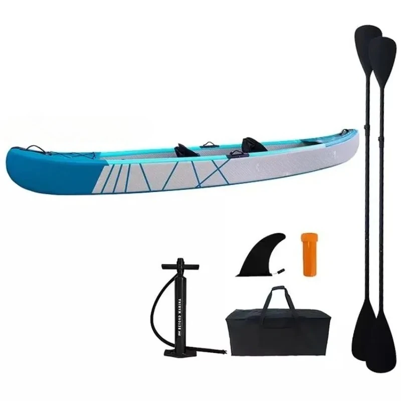 422*74*42cm K1 K2 Kayak de autoadhesivo 2 personas Kayak inflable inflable barato punto de caída canoa Gonfiabil Barco Caiaque