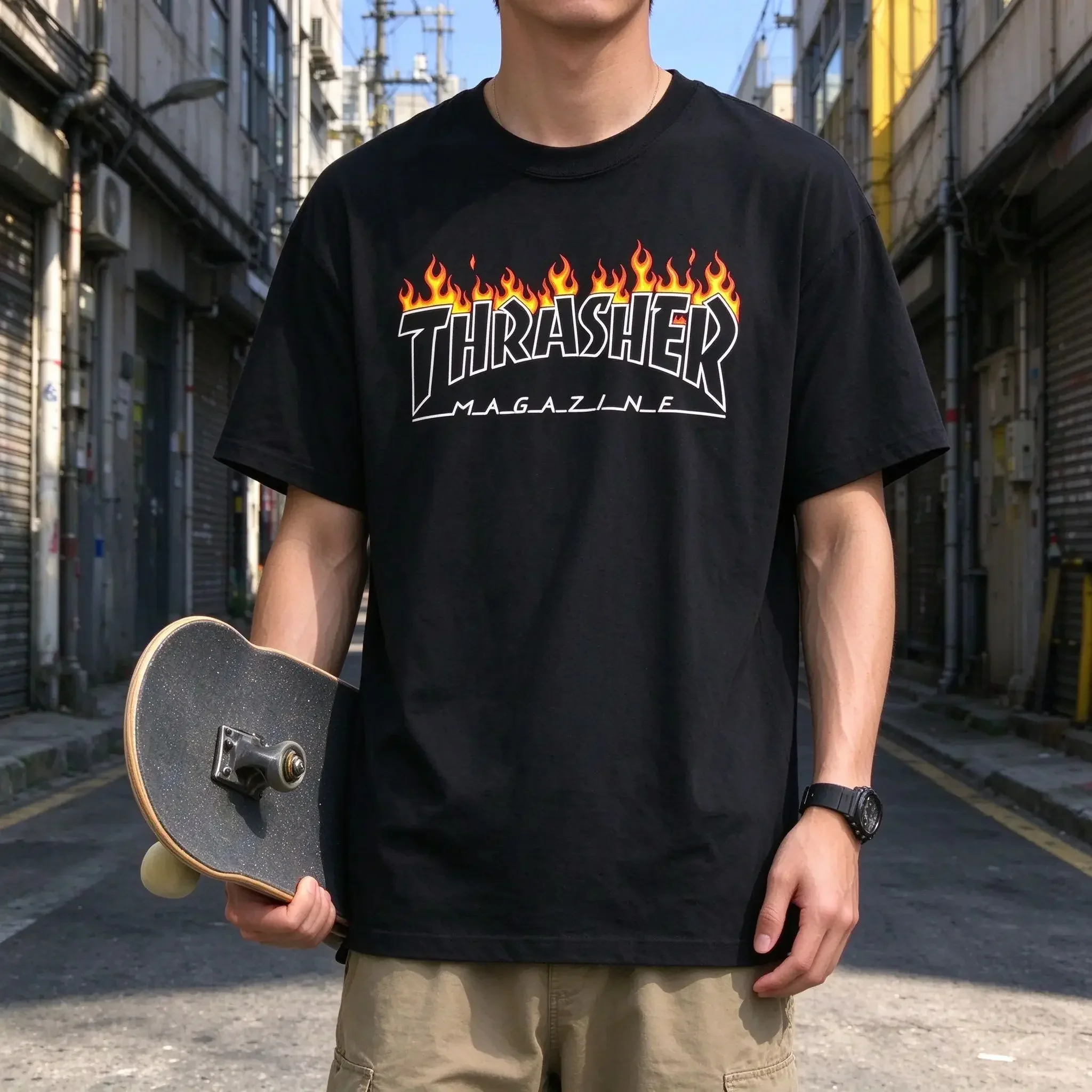 Rare Thra Magazine MEXICO REVISTA Sher LOGO Skateboard T-shirt Graphic Cotton High-end Luxury Unisex Style Both of Men and Women