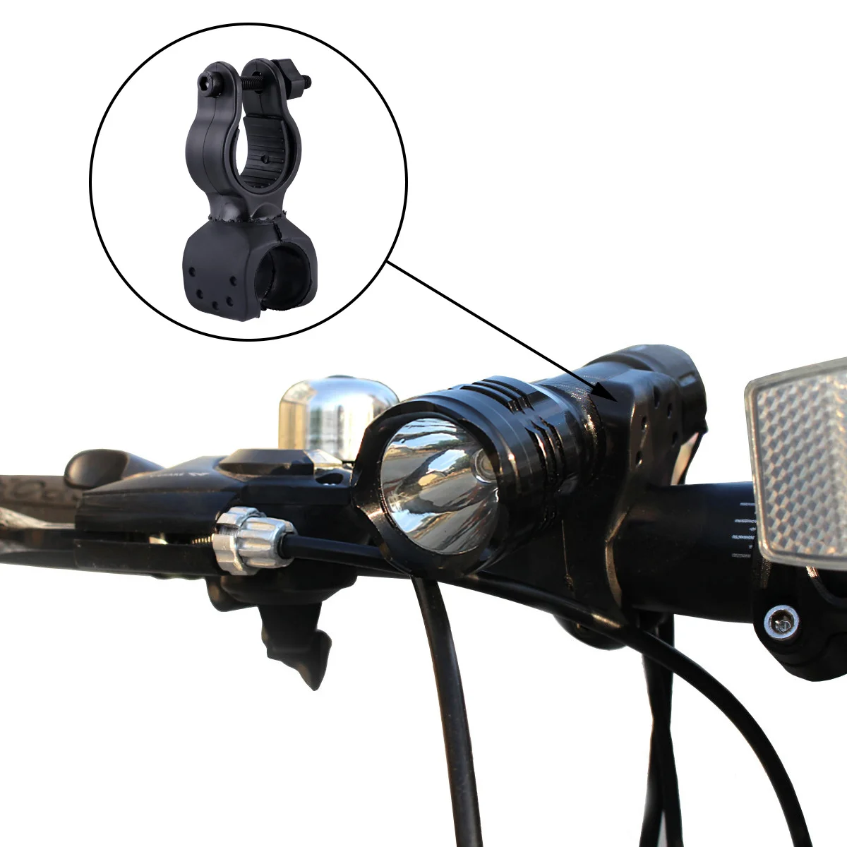 

4Pcs Flashlight Bike Mount Clamp 360 Degree Rotatable Handlebar Torch Holder Adjustable Bike Light Bracket Flashlight Clamp