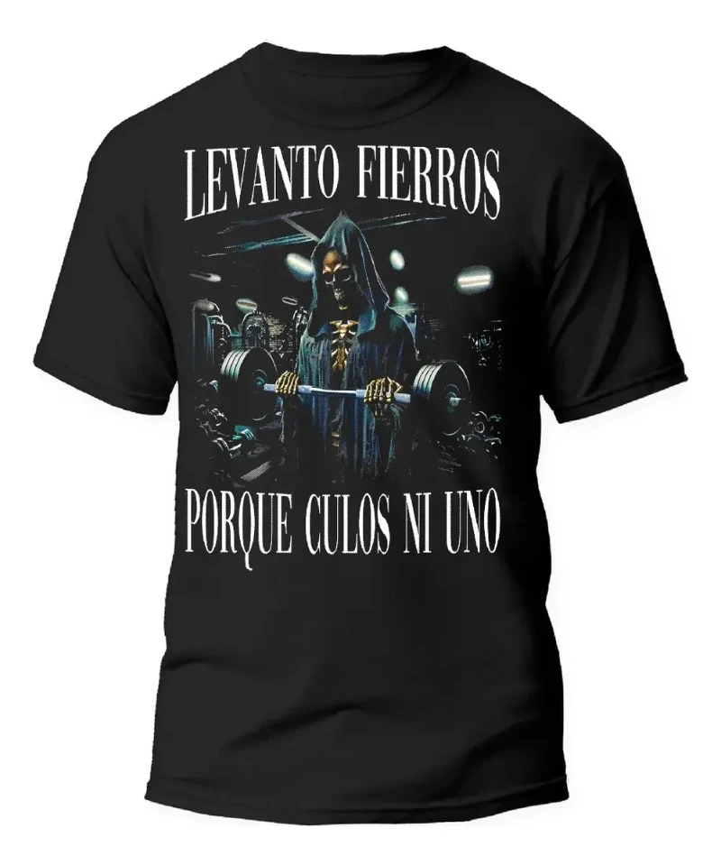 Men's Plus-Size Grim Reaper Lifting Weights Graphic Vintage Washed T-Shirt, Oversized Cotton Streetwear Tee