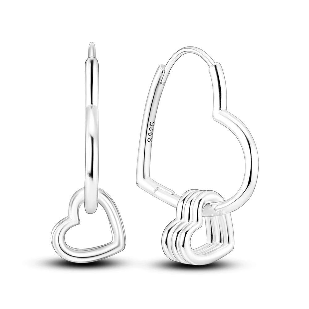 

Женские серьги-кольца из стерлингового серебра 925 пробы, серьги в форме сердца с символом бесконечной любви, ювелирные украшения, подарки для женщин