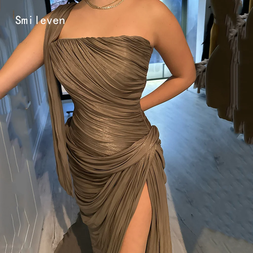 

Smileven Luxury Mermaid Shining Prom Dress Strapless Evening Gowns All Over Pleats Formal Occasion Dress Customized 2026