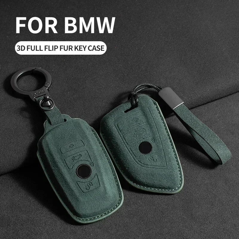 

Car Key Case Cover Shell For BMW X1 X3 X4 X5 X6 F15 F16 F48 G30 G38 525 540 740 1 2 5 7 Series Suede Car Key Protector Case