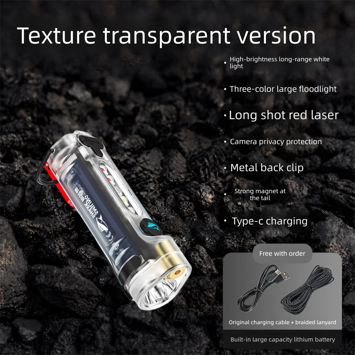 Smiling Shark | Portable Ultra Bright Multifunctional Laser Pointer Flashlight