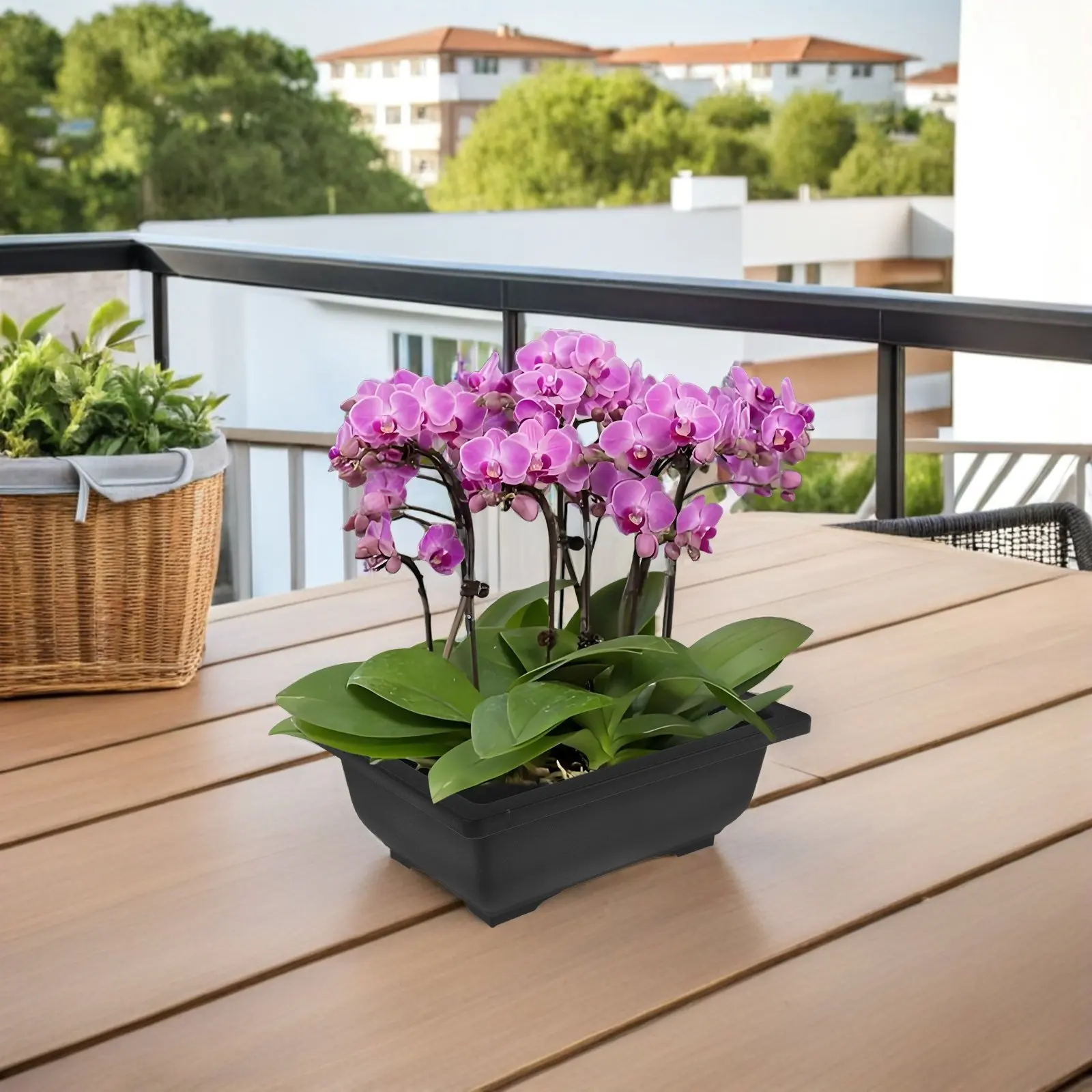12Pcs Space Efficient Rectangular Plastic Planter Box for Bonsai Succulents Indoor Balcony Garden Vintage Rectangle Flower Pot