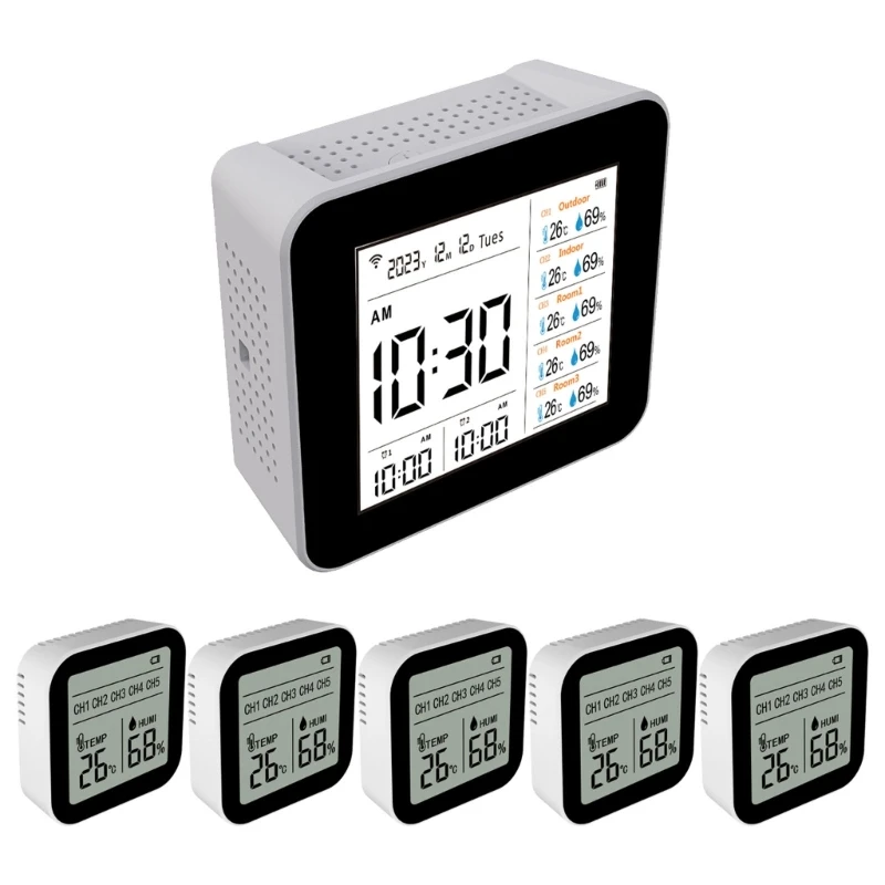 공기 질 모니터, 실내 PM2.5, CO2, PM10,PM1.0, 포름알데히드, TVOC, 온도 및 습도 감지 공기 테스트 낙하 배송