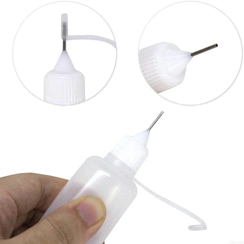 5 Pcs Plastic Squeezable Tip Applicator Bottle,Dropper Bottles with Needle Tip Caps for Glue Liquid 5/10/15/20/30/50/100/120ml