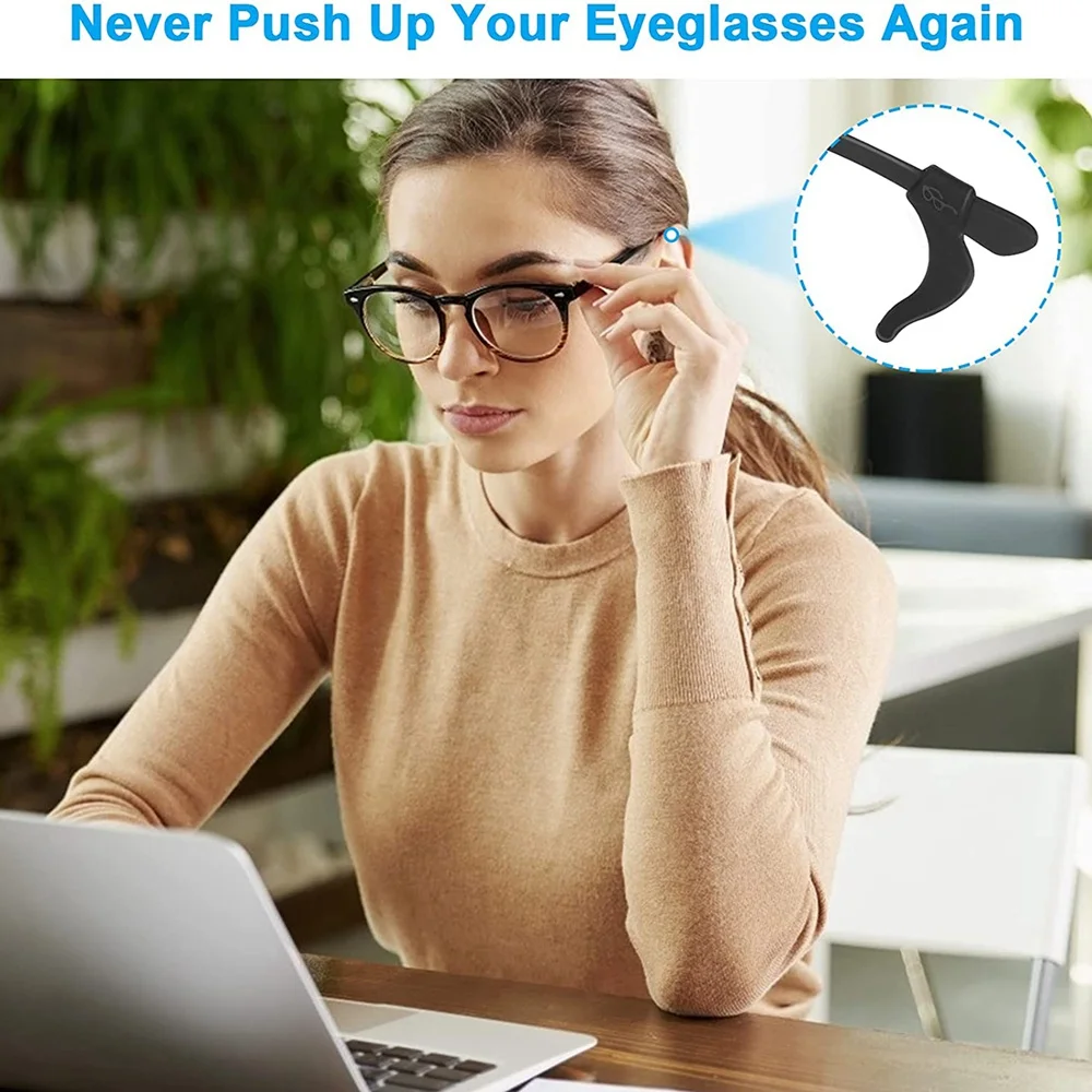 Los nuevos 12 pares de empuñaduras para las orejas de gafas, soporte antideslizante para gafas, gancho para las orejas de silicona, retenedor de manga para puntas de patillas de gafas
