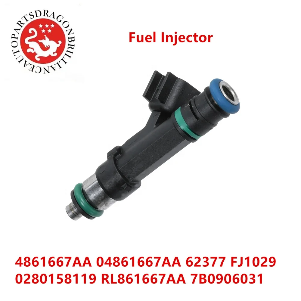 Fuel Injector For Jeep Wrangler Caravan 3.8L Engine OEM 4861667AA 04861667AA 62377 FJ1029 0280158119 RL861667AA 7B0906031