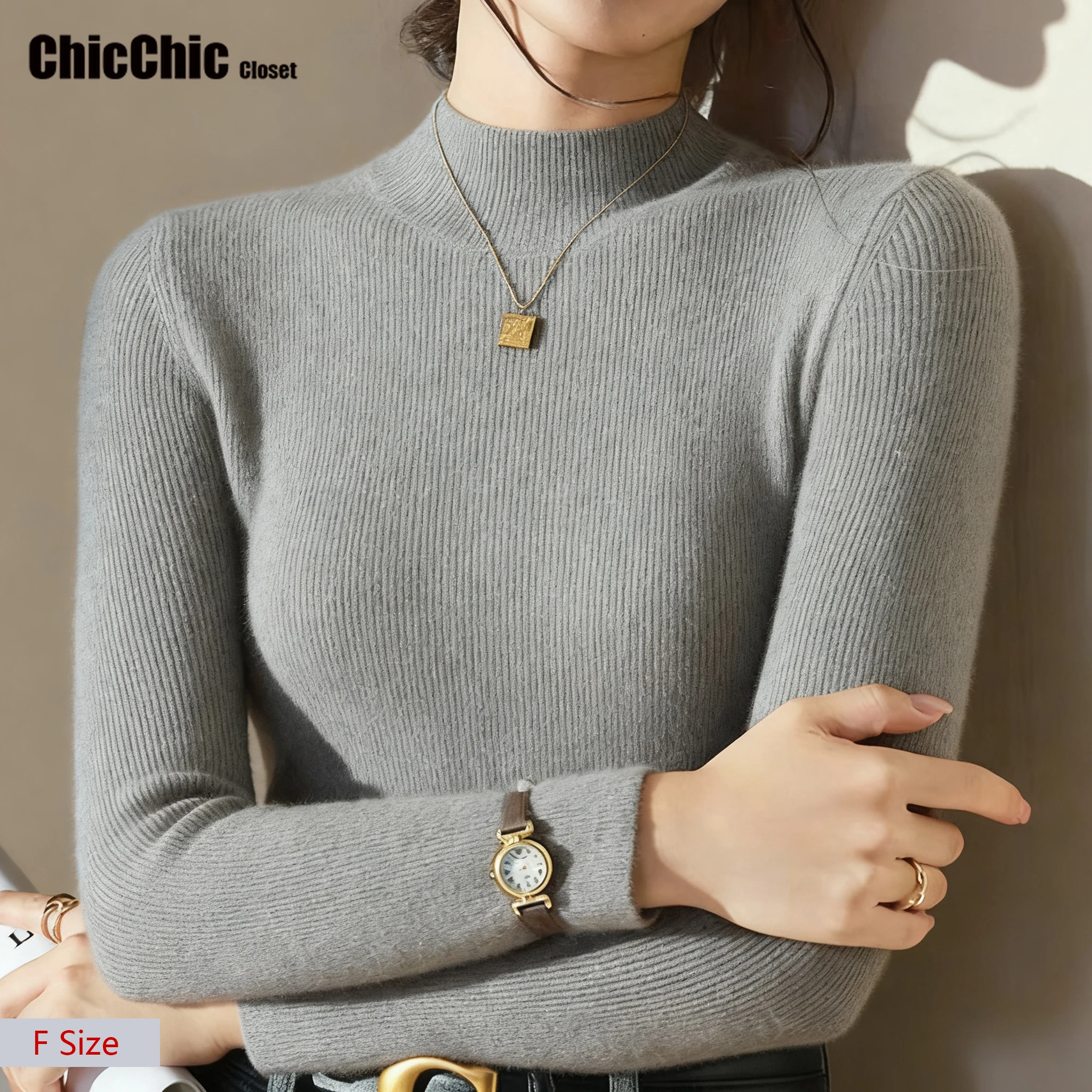 Venda quente camisola feminina outono mock neck vintage básico sólido malha topos fino pulôver coreano blusas de manga longa roupas 90s