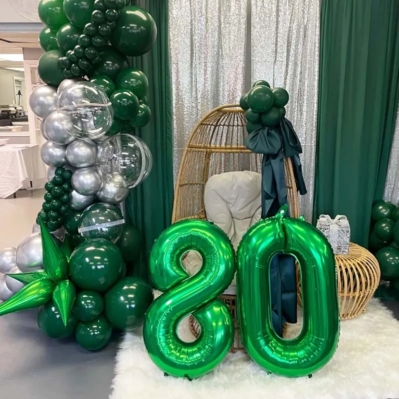 32 Zoll cremefarbene Karamell-Olivgrüne olivgrüne Folienballons 0 1 2 3 4 5 6 7 8 9 Kugeln Hochzeit Geburtstag Party Dekor Babyparty – Detail 18