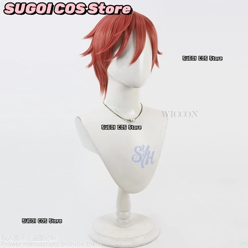 {SUGOI COS} أزياء أنيمي توغين أنكي كوسبلاي كيويا أورانزاكا شعر مستعار أحمر قصير شعر صناعي مقاوم للحرارة لعب الأدوار في الهالوين