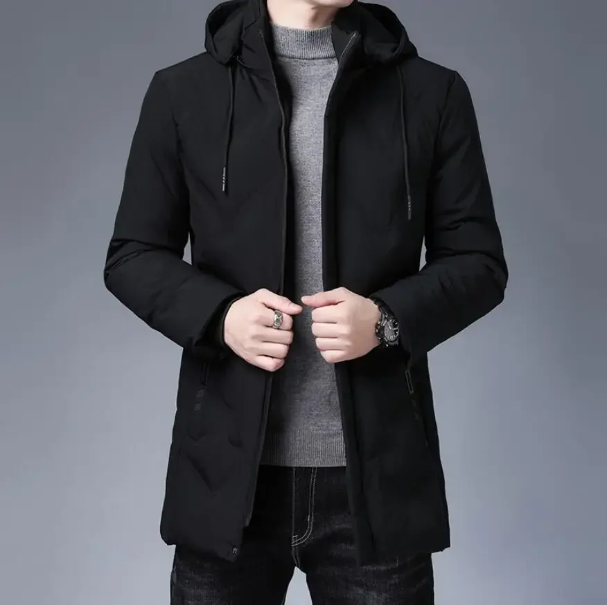 Men's Clothing Top Quality New Fashion Brand Hooded Casual Fashion Long Thicken Outwear Parkas Jackets Winter Windbreaker Coats