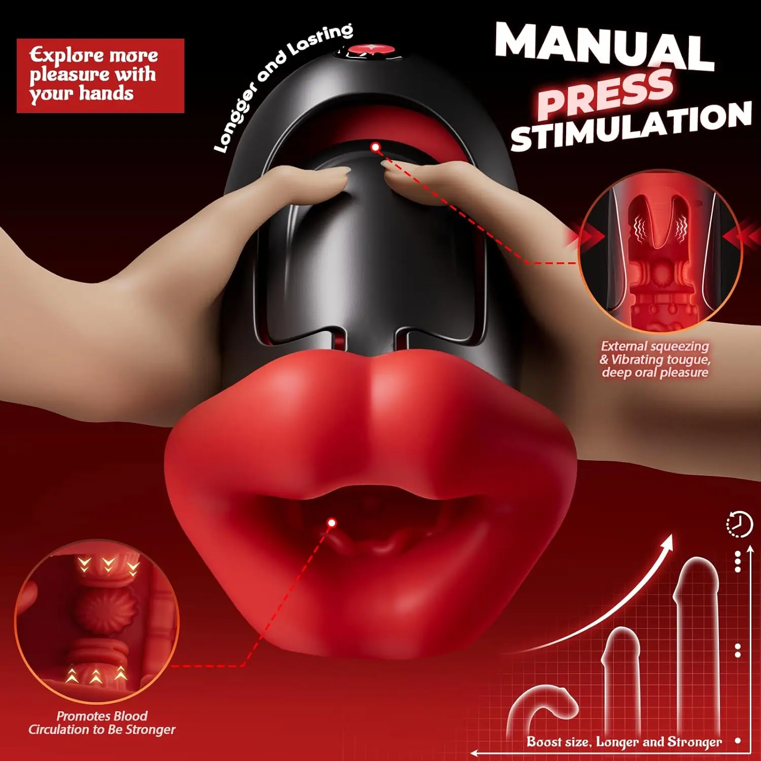 Male Masturbator Deep Throat Mouth Blowjob Vibrator Penis Pump 360° Wrapped 9 Frequency Vibration APP Control Sex Toys for Men