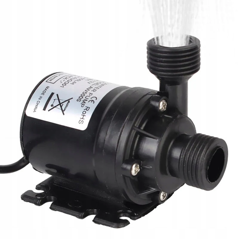 Image of Ultra-Leise DC 12V Bürstenlose Wasserpumpe 800L/H Max. Förderhöhe 5M Gewindeanschluss Mini-Umwälzpumpe für Brunnen Teich Aquarium Solar-Wasserkreislaufsystem