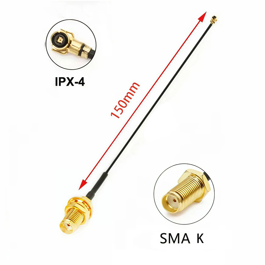 Antenna SMA K a IPEX RG0.81 150mm - close-up view
