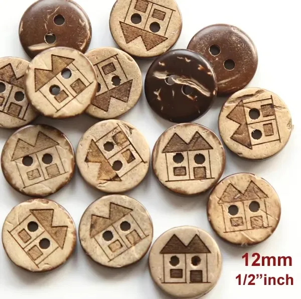 50pcs/lot size:12.5mm Natural Coconut Button Bulk Buttons for Craft Sewing Accessories (kk-1002)
