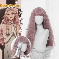 Anime NANA Reira Serizawa Cosplay Peruka Długa Kręcona Różowa Peruka Reira Serizawa Rosy Peruka Darmowa Czapka Białe Sukienki Perłowy Naszyjnik Garnitur