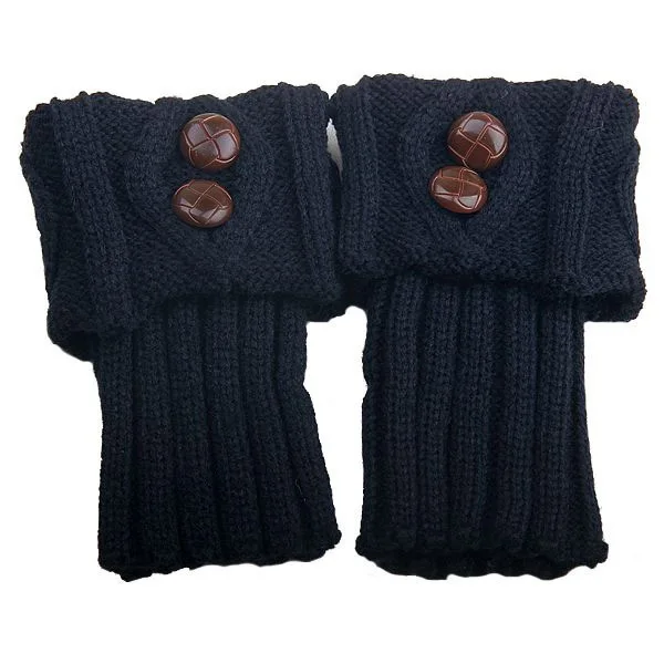 Herbst Winter frauen Neue Kurze Raute Flip 2-Taste Fuß Wärmer Gestrickte Wolle Socken Mode Boot Abdeckung Beinlinge – Detail 20