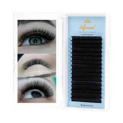 AGUUD 16 Rows Natural False Mink Eyelashes Individual Eyelash Extension Premium Synthetic Silk Lash Extension Cashmere Lash