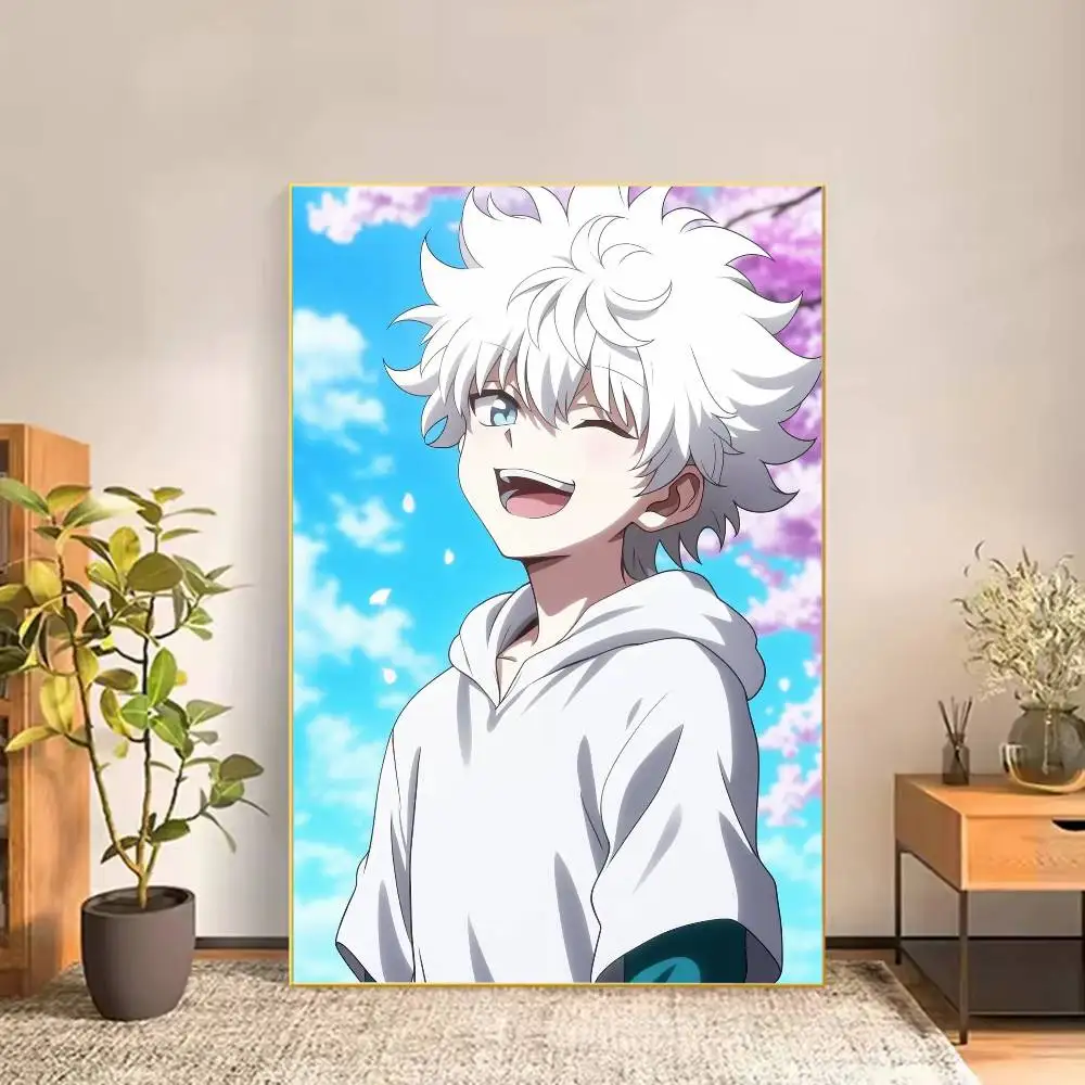 K-Killua Zoldyck H-Hunter X Hunter Poster Versatile HD Waterproof Wall Art Self-Adhesive Decor for Any Space Ideal Gift