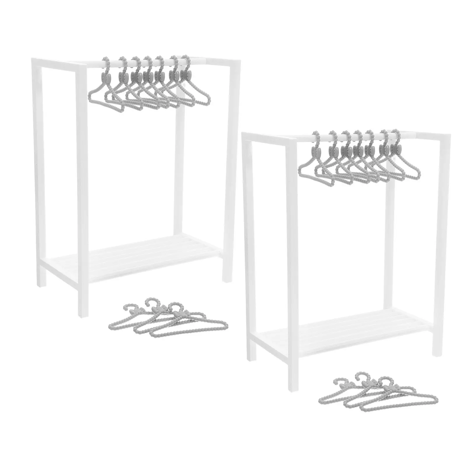 

1Set Miniature Clothes Rack Realistic Design Closet Organizer for Dollhouse Outfits Display Hangers Storage Accessories