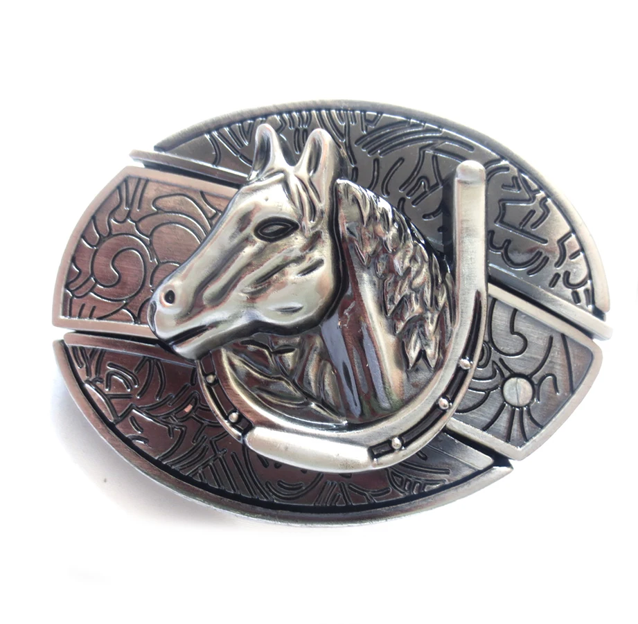 Fashion Classic Western horse head decor Men Knife Buckle