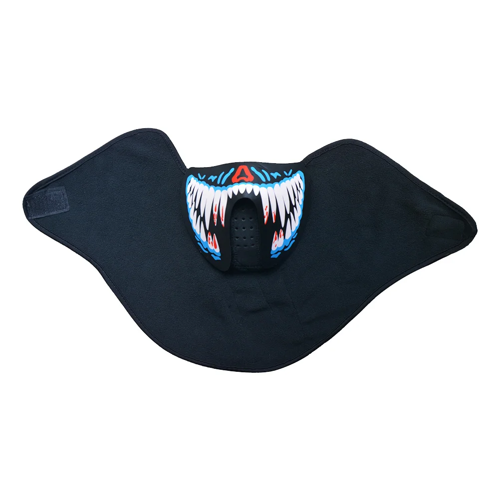 Máscara facial brilhante led luminosa controle de voz acender para festa festival rave discoteca clube halloween aniversário evento fio