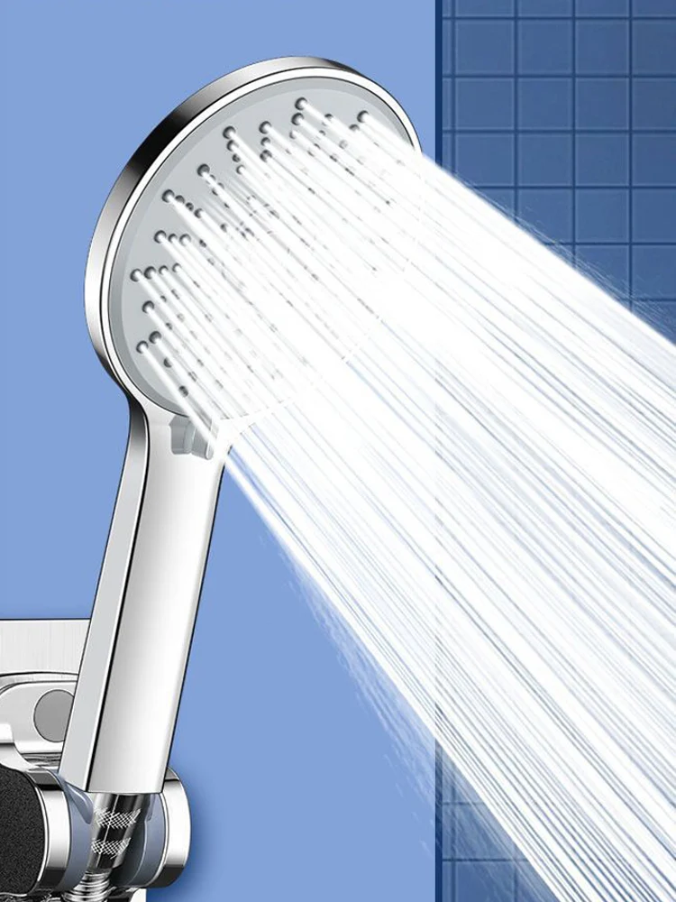 Pressurized 5 Modes Adjustable Shower Head High Pressure Water Saving Nozzle Rainfall Showerhead Faucet Bathroom Accessories