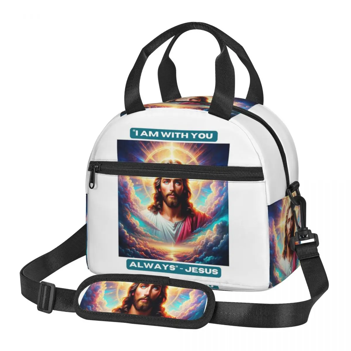 

Термосумка для обедов QuotI Am With You Always Jesus Biblical, изолированная, для женщин и детей, герметичная, для еды, термосумка-тоут