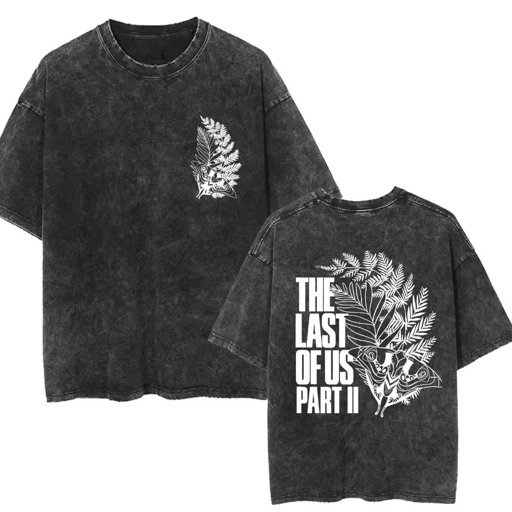

The Last of Us Ellie Washed T Shirt Men Women Retro Harajuku Hip Hop T-shirts Oversized Casual Cotton Fashion T-shirt Streetwear
