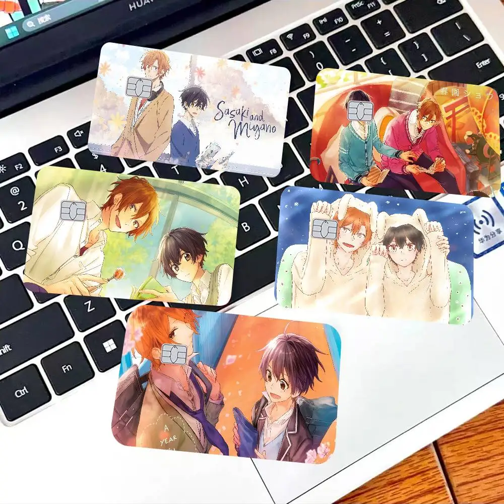 SASAKI and MIYANO Anime Game Film Cover Sticker Case for Small Chip Credit Debit Card Front Side