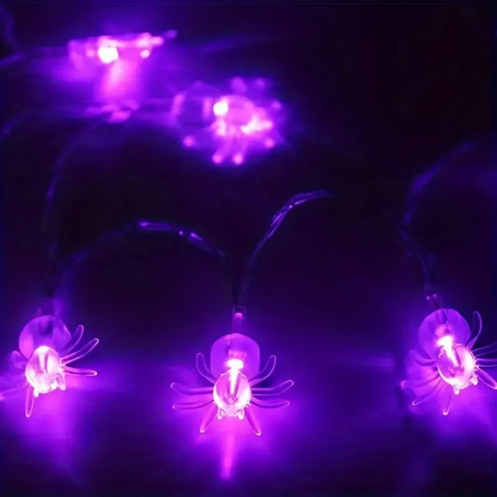 10LED/20LED Purple Spider String Lights Halloween Outdoor Decoration Fairy Lights for Garden Patio Yard Lawn Party