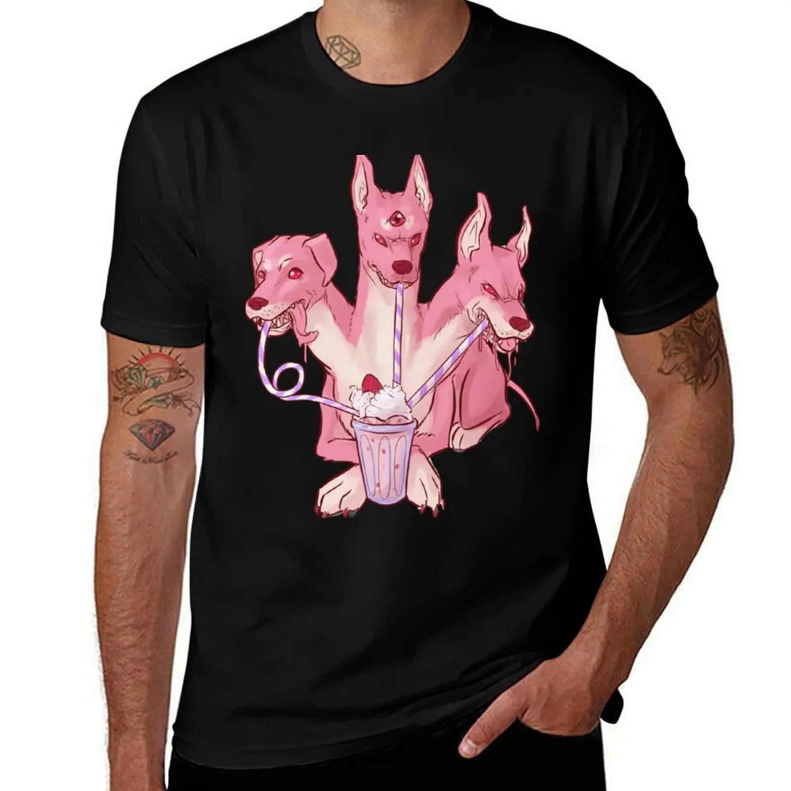 Strawberry Cerberus T-Shirt quick-drying vintage anime shirt Personalized t-shirt tops shirts graphic tee men