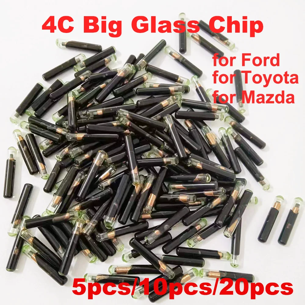 10pcs Original ID4C Big Glass Chip ID 4C Car Key transponder Chip for Ford for Toyota for Mazda