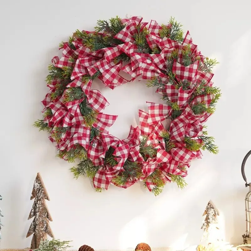 Christmas Decoration Scene Arrangement Wreath Pendant Ornament Props Wreath Door Hanging Pendant Atmosphere Set Pendant