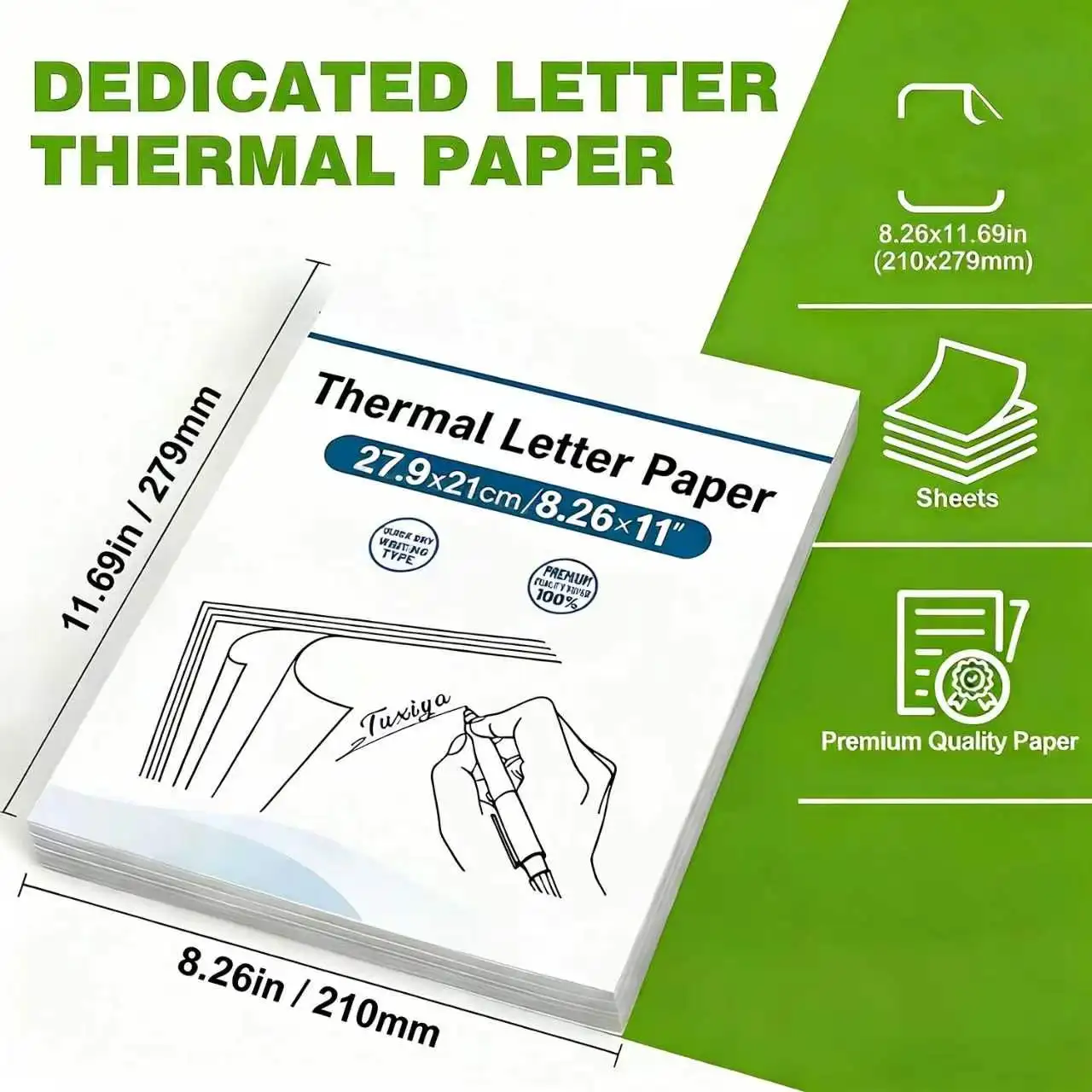 400 Sheets of Thermal Printer Paper, 8.26 X 11.69 Inches; Premium Continuous-Feed A4 Thermal Paper, Compatible with Most Portable A4 Printers.
