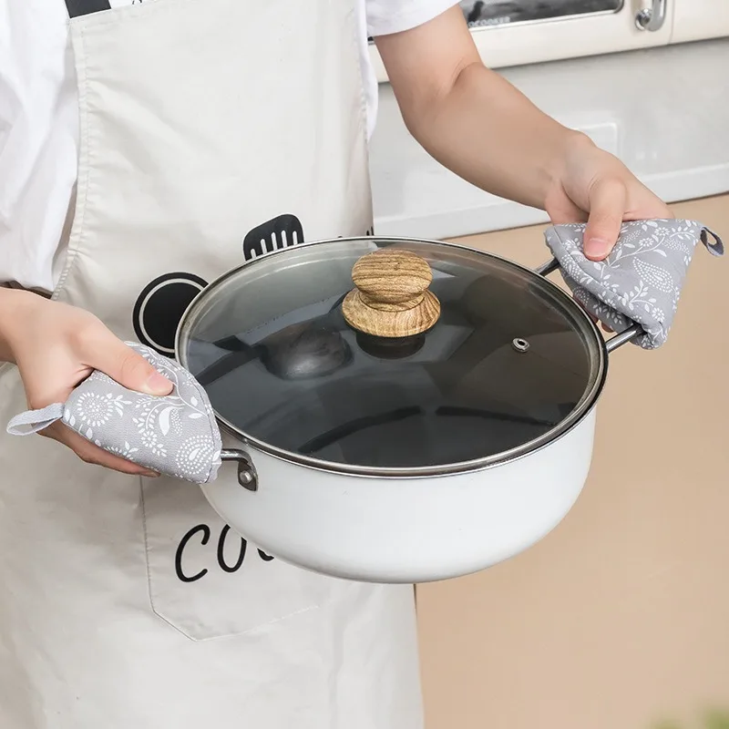 Triangle Pot Lid Knob Cover Heat Resistant Oven Mitts Anti‑scald Pan Handle Sleeve Kitchen Cookware Protector