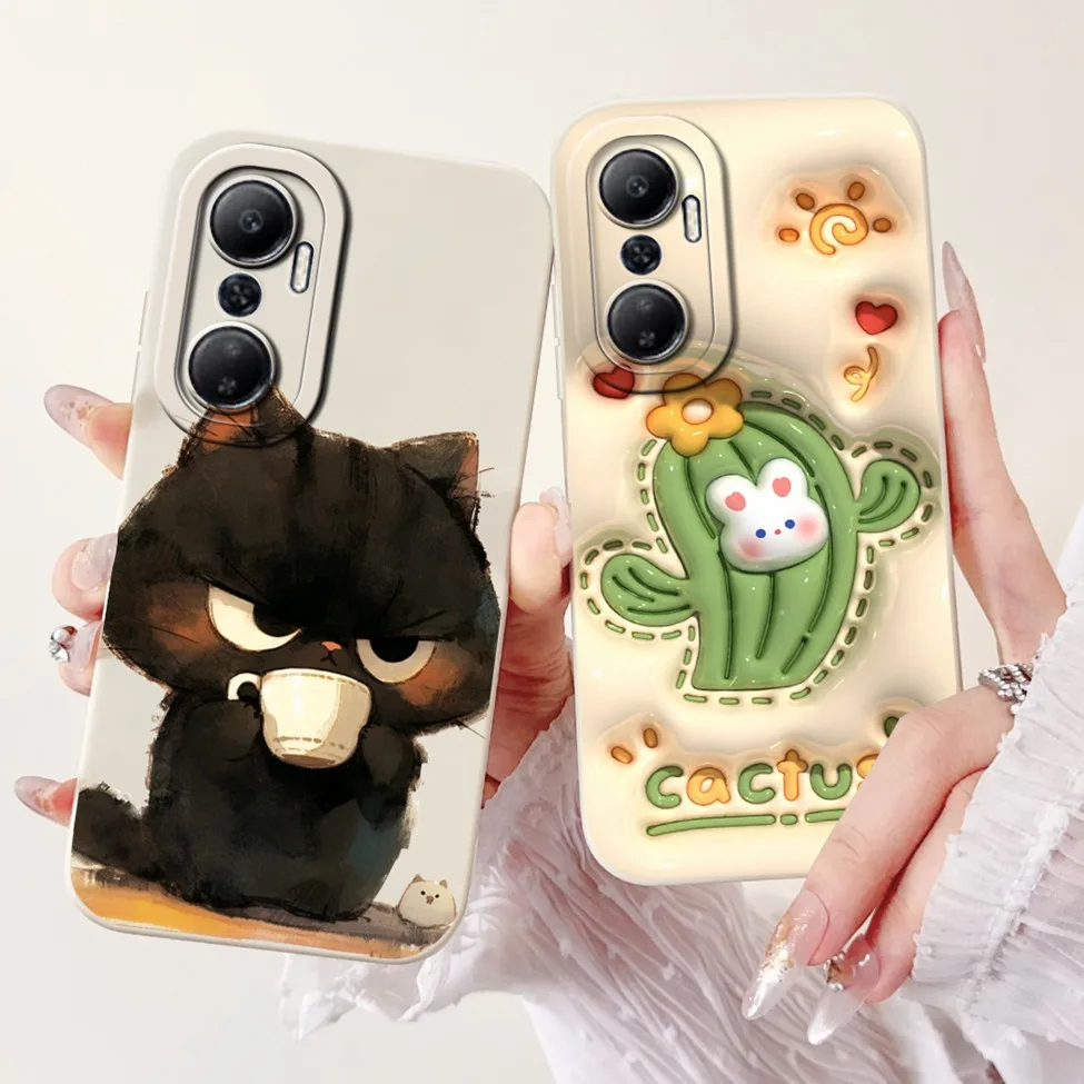 Casing For Infinix Hot 20 4G X6826B 20S X6827 20Play X6825 Back Cover For Infinix Hot 20 Play 20s Case Fashion Cute Cat Silicone