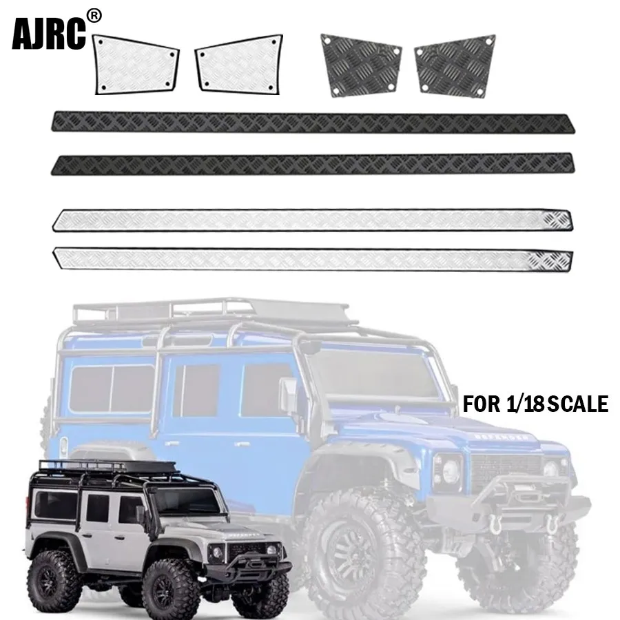 

Body Metal Side Skirt Side Anti-scratch Strip Metal Rear Anti-skid Plate For Trax Trx-4m 1/18 Defender