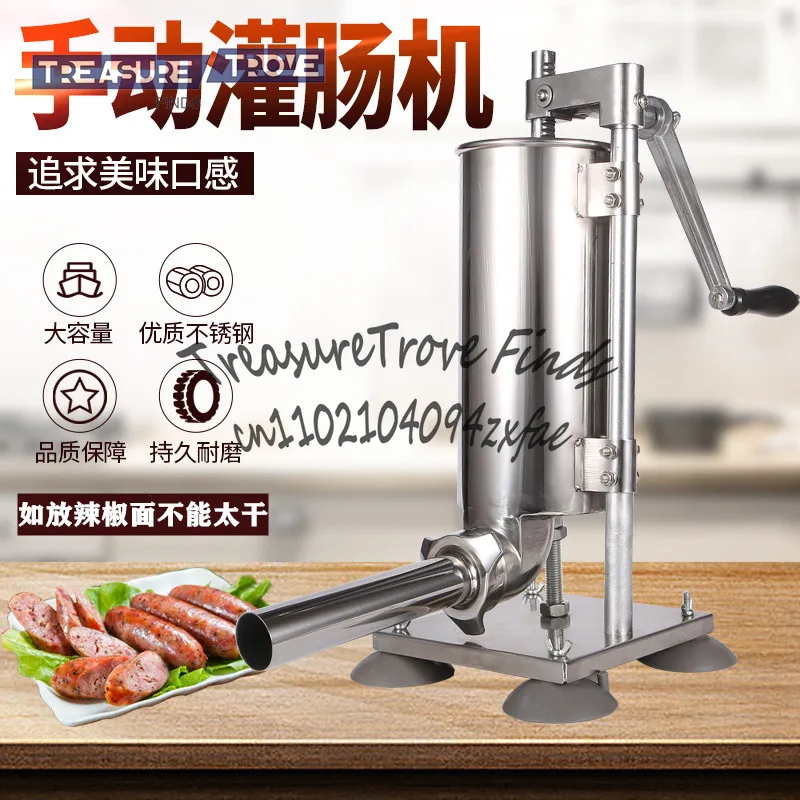 

Fill Sausage Stainless Sausage Sausage Meat Homemade 4L Manual Syringe Machine Stuffer Steel Filling