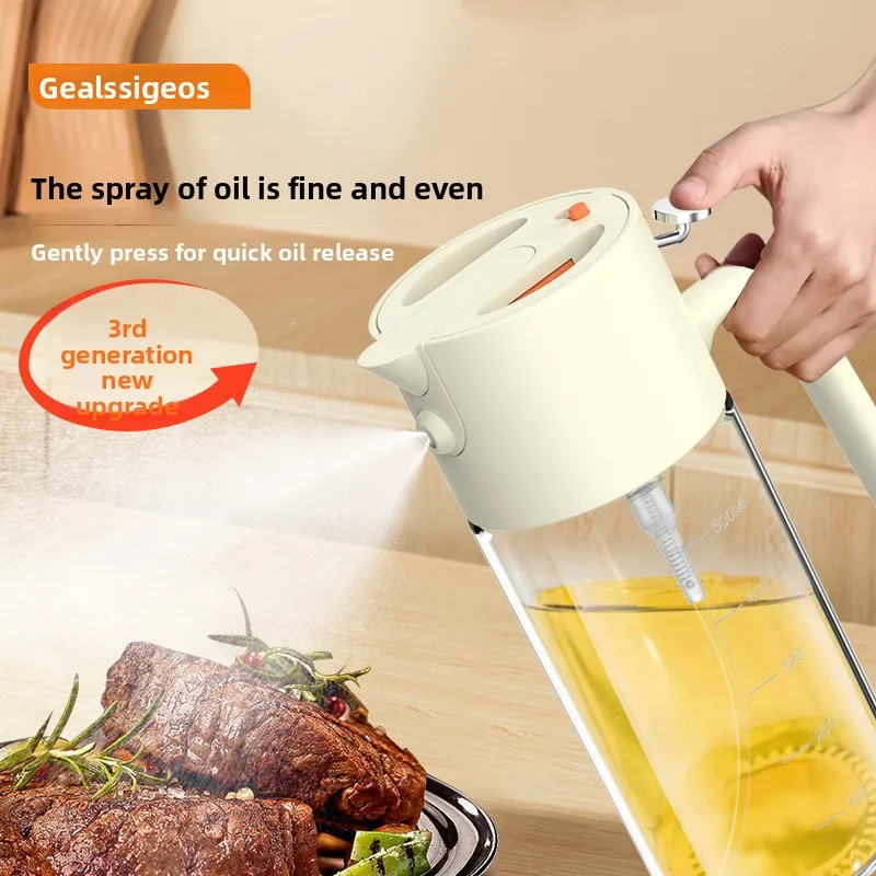 

Dual-use Oil Sprayer, Auto Open & Close, Large Capacity One-Click Opening Oil Bottle for Home Kitchen