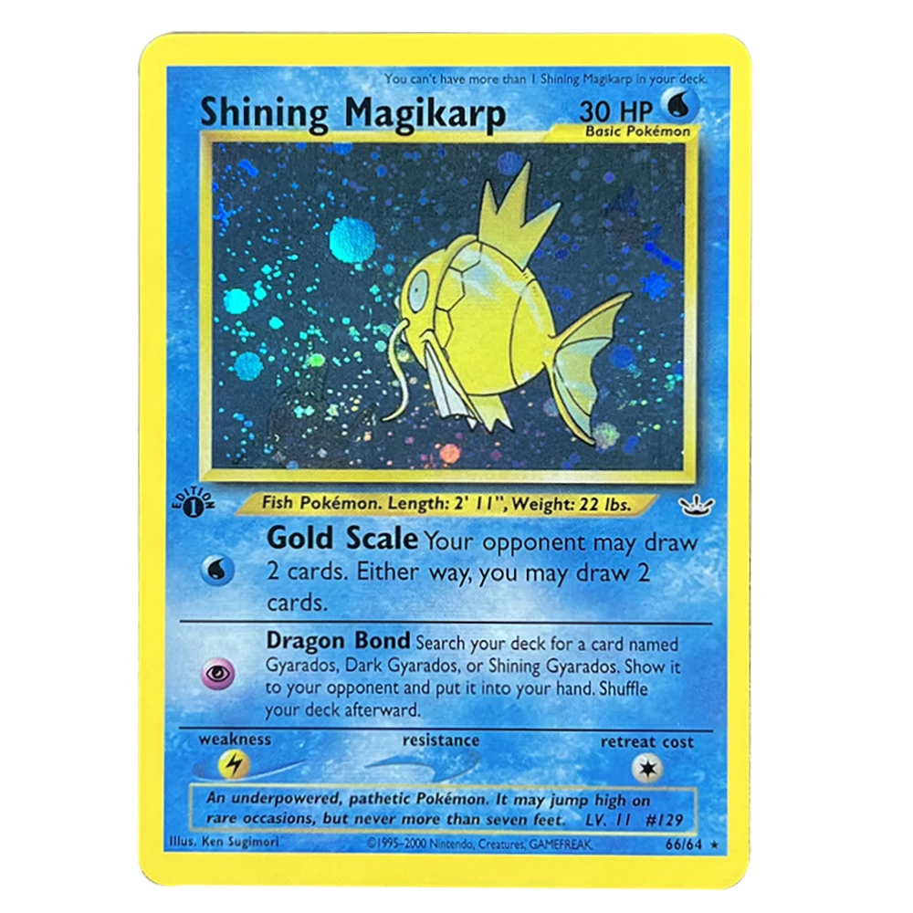 PTCG Proxy Cards Neo Revelation Shining Magikarp Shining Gyarados Entei Ho-oh Raikou Suicune DIY Trading Card Game Gifts