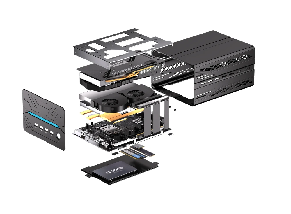 Gaming Dedicated Mini PC RTX4060 RTX5060 8G Intel i9 14900F i7 14700F i5 12400F 4xDisplay 2xHD 2xDP WiFi6E RTX3060 12G Computer - view 5