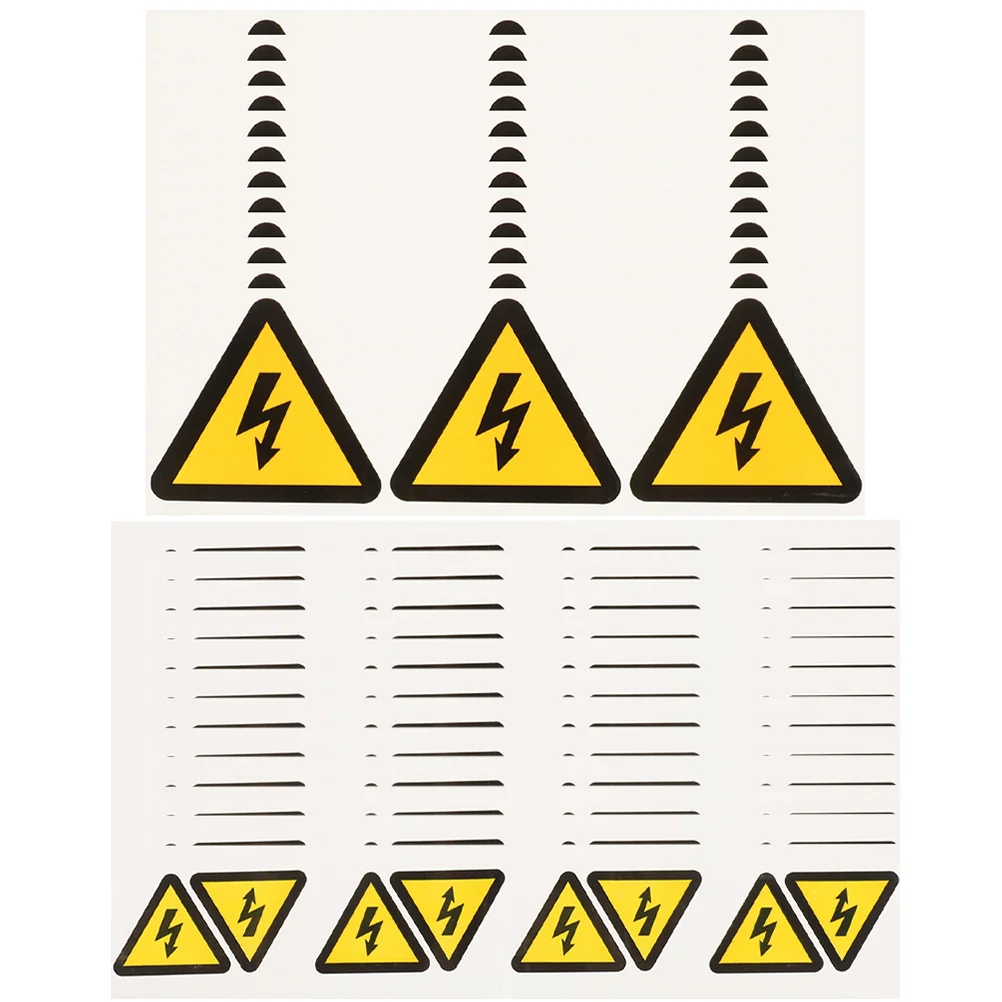 24 Pcs Label Electric Shocks Warning Sticker Nail Stickers High Pressure Voltage Labels Equipment Safe