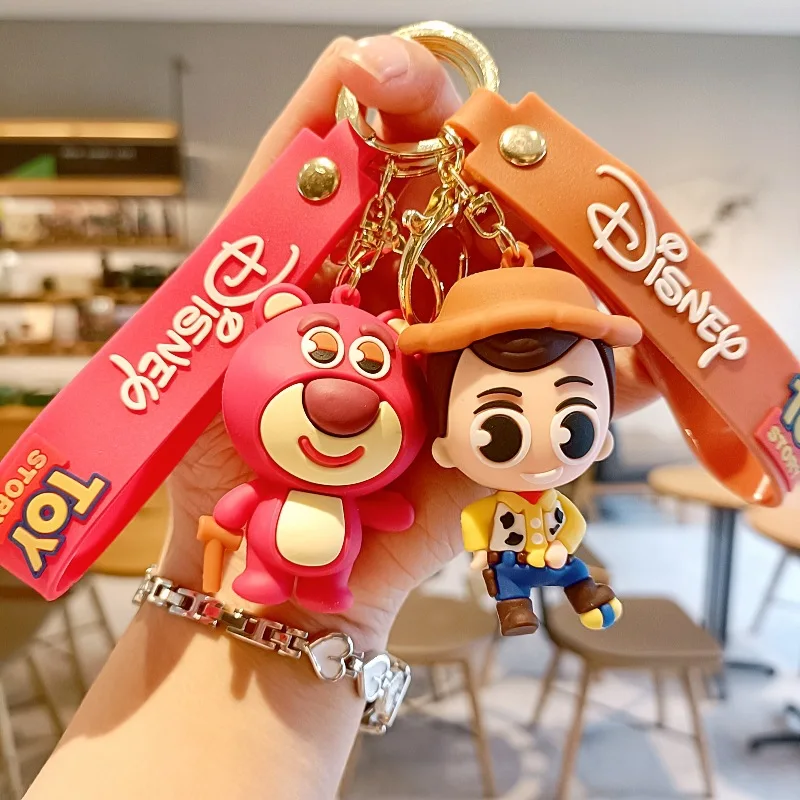 

Disney lovely Toy Story Anime Lotso Woody doll Key Chain model decoration schoolbag Pendant Crafts Small gifts